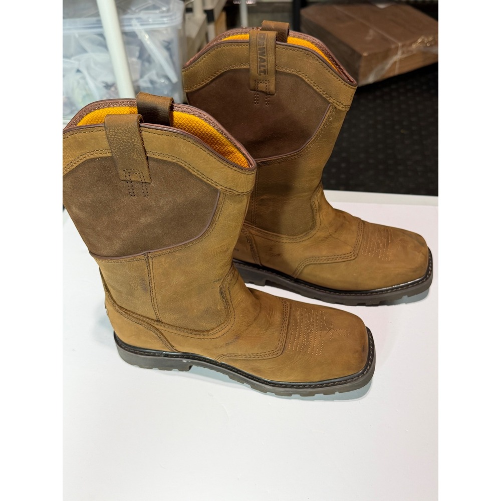 DeWalt Men 8W Brown Leather Steel Toe Waterproof Wellington Work Boots DXWP10048